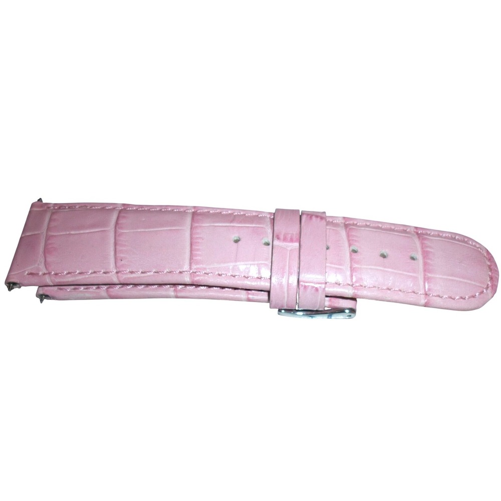 Guess Pink Croc Embossed Leather Watch Band 20mm Silver Tone Buckle Replacement